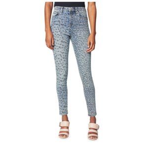 BlankNYC Women's Scratched Animal-Print Denim jeans